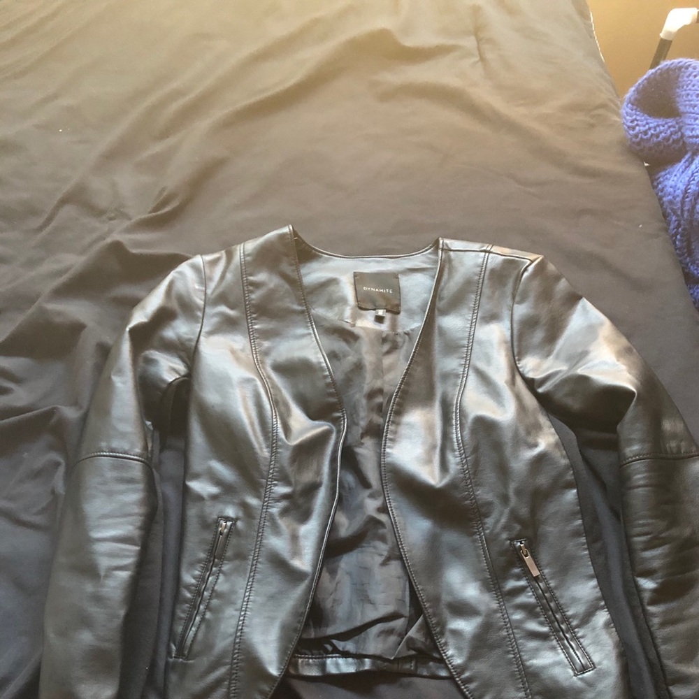 Black leather jacket from Dynamite